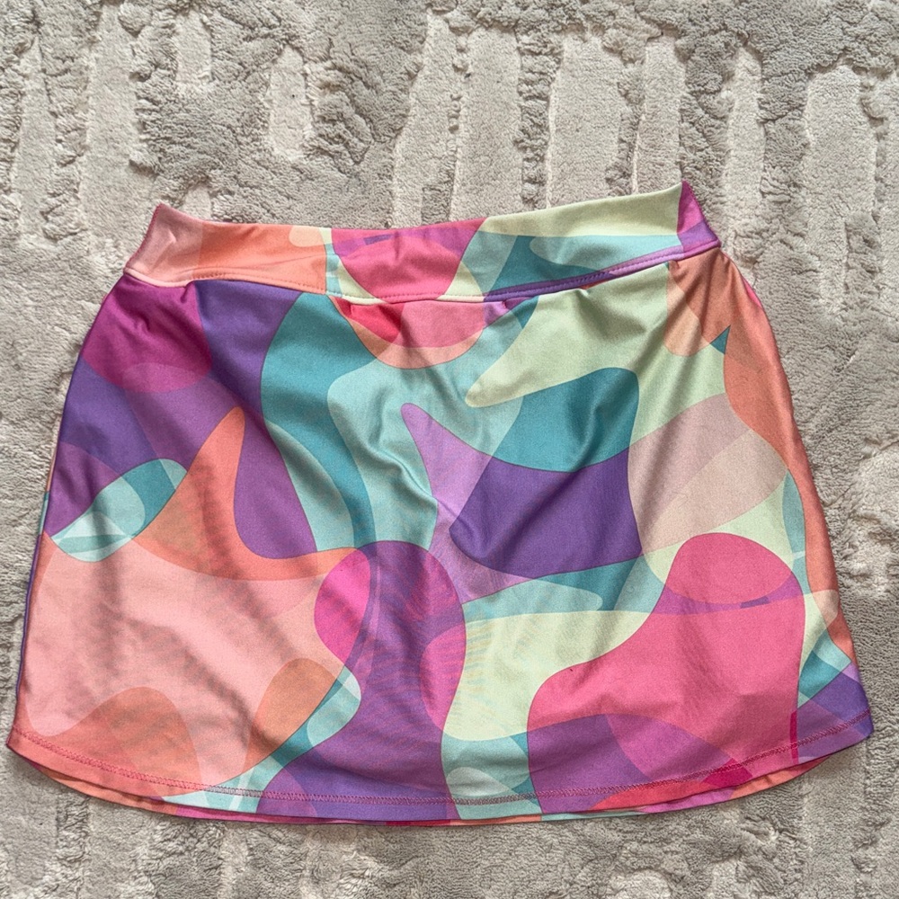 DSG Pastel Abstract Print Momentum Skort in Pink, Purple, Teal 14